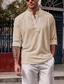 Χαμηλού Κόστους ανδρικά πουκάμισα casual-Ανδρικά λινό πουκάμισο Γιακάς Ανοιξη καλοκαίρι Μακρυμάνικο Μαύρο Λευκό Θαλασσί Σκέτο Causal Καθημερινά Ρούχα