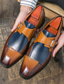 ieftine Oxfords Bărbați-Bărbați Mocasini &amp; Balerini Pantofi de stil britanic Mărime Plus Size Afacere Casual Englezesc Zilnic Plimbare PU Cald Cizme / Cizme la Gleznă Maro Închis Negru Bloc Culoare Primăvară Toamnă
