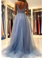 cheap Prom Dresses-TS A-Line Prom Dresses Princess Dress Formal Wedding Guest Court Train Sleeveless V Neck Tulle with Beading 2024