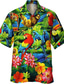 billige Hawaiiskjorts-Herre Skjorte Sommerskjorte Hawaii skjorte Grafisk Dyr Hawaiisk Aloha Design Aftæpning Sea Blue Blå Mørkegrønn Oransje Brun Trykt mønster utendørs Gate Kortermet 3D Knapp ned Klær Mote Designer