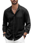 ieftine cămăși casual pentru bărbați-Bărbați cămașă de in Cămașă de vară Negru Alb Bleumarin Manșon Lung Simplu Răsfrânt Primavara vara Casual Zilnic Îmbrăcăminte