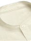 levne pánské neformální košile-Pánské plátěná košile Letní košile Límeček Léto Krátké rukávy Světle žlutá Bílá Světle zelená Bez vzoru Dovolená Plážové Oblečení Přední kapsa