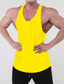 cheap Gym Tank Tops-Men&#039;s Gym Tank Top Workout Tank Sleeveless Singlet Athletic Athleisure Cotton Breathable Lightweight Soft Fitness Gym Workout Running Sportswear Activewear Solid Colored Black White Yellow
