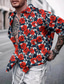 cheap Men&#039;s Casual Shirts-Men&#039;s Shirt Button Up Shirt Summer Shirt Casual Shirt White Red Blue Long Sleeve Graphic Prints Flower / Plants Turndown Outdoor Going out Print Clothing Apparel Streetwear Stylish Casual