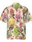 billiga Tropiska skjortor-Herr Skjorta Hawaii skjorta Kanin Glad påsk &quot;påsk  &quot; Kubansk krage Svart Gul Blå Ledigt Hawaiisk Kortärmad Button-Down Mönster Kläder Sport Mode Streetwear Designer