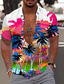 billige Hawaiiskjorter-Herre Skjorte Hawaii skjorte Kokos palme Landskab Aloha Aftæpning Hvid+Rød Lys Lilla Lilla Orange Regnbue Trykt mønster udendørs Gade Kortærmet Knap ned Trykt mønster Tøj Mode Hawaiiansk Designer