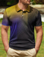 voordelige men&#039;s golf-Voor heren POLO Shirt Golfshirt Verloop Grafische prints Geometrie Strijkijzer Geel Lichtgroen Rood blauw Hemelsblauw Buiten Straat Korte Mouw Button-omlaag Afdrukken Kleding Modieus Ontwerper Casual