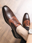 cheap Men&#039;s Oxfords-Men&#039;s Loafers &amp; Slip-Ons Leather Loafers Business Casual Daily Walking Shoes PU Warm Booties / Ankle Boots Dark Brown Black Fall Spring