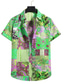 cheap Hawaiian Shirts-Men&#039;s Shirt Summer Hawaiian Shirt Summer Shirt Graphic Floral Hawaiian Aloha Design Collar Button Down Collar Yellow Pink Blue Purple Green Print Holiday Vacation Short Sleeve Print Clothing Apparel