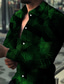 billiga Skjortor med tryck för män-Herr Skjorta Grafisk Geometrisk Nedvikt Gul Blå Grön Tryck Dagligen Helgdag Långärmad 3D-utskrift Button-Down Kläder Mode Designer Ledigt Andningsfunktion