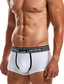 billige Komfortabelt herreundertøy-Herre 2 pakker Boxer Polyester Pustende Myk Fargeblokk Medium Midje Svart Hvit