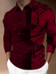 billiga 3d polo-Herr POLO Shirt Golftröja Grafiska tryck Geometri Nedvikt Gul Armégrön Rubinrött Blå Purpur 3D-tryck Utomhus Gata Långärmad Mönster Button-Down Kläder Mode Designer Ledigt Mjukt