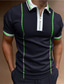 voordelige 3D-ritspolo-Voor heren POLO Shirt Golfshirt Polo met rits Grafische prints Geometrie Strijkijzer Geel Rood Groen Grijs Buiten Straat Korte Mouw Vetoketju Afdrukken Kleding Modieus Ontwerper Casual Ademend