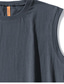 baratos Tops de ginásio-Homens Malha Íntima Camiseta Interior Simples / Sólido Gola Redonda Diário Esportes Sem Manga Roupa à moda Casual Diário Contemporâneo Moderno