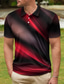 tanie klasyczna koszulka polo-Męskie Koszulka polo Koszula golfowa Wzory graficzne Podłużna Wieczorne Czerwony Na zewnątrz Ulica Krótkie rękawy Przycisk w dół Nadruk Odzież Sport Moda Moda miejska Designerskie