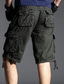 billiga Shorts för män-Herr Cargo-shorts Shorts Opressade byxor Rakt ben 6 fickor Slät Komfort Knelängd Utomhus Dagligen Utekväll 100 % bomull Sport Streetwear Svart Gul