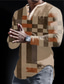 billige henley skjorter til mænd-Herre Vaffel Henley skjorte T-Shirts Grafisk Farveblok Henley Tøj 3D-udskrivning udendørs Afslappet Langærmet Trykt mønster Mode Designer Bekvem