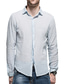 billige mænds fritidsskjorter-Herre linned skjorte Aftæpning Forår sommer Langærmet Sort Hvid Lyserød Vanlig Afslappet Daglig Tøj