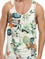 ieftine Tricouri 3D Bărbați-Bărbați Vest Top Grafic Flori Stil Nautic Îmbrăcăminte Tipărire 3D Casual Zilnic Fără manșon Imprimeu Modă Hawaiană Ușor