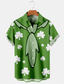 Χαμηλού Κόστους Χαβανέζικα Πουκάμισα-Ανδρικά Πουκάμισο Χαβανέζικο πουκάμισο Ημέρα του Αγίου Πατρικίου Ημέρα St. Patrick Πράσινο του τριφυλλιού Απορρίπτω Πράσινο του τριφυλλιού Δρόμος Causal Κοντομάνικο Κουμπί-Κάτω Στάμπα Ρούχα