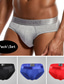 cheap Men&#039;s Underwear-Men&#039;s 2 Packs Briefs Breathable Soft Plain Mid Waist Black White