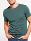 Χαμηλού Κόστους Ανδρικά μπλουζάκια casual-Ανδρικά Μπλουζάκι Σκέτο 100% Bumbac Στρογγυλή Ψηλή Λαιμόκοψη Δρόμος Διακοπές Κοντομάνικο Ρούχα 100% Βαμβάκι Υψηλής Ποιότητας Βασικό Σύγχρονη Σύγχρονη