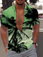 billiga Skjortor med tryck för män-Herr Skjorta Sommarskjorta Hawaii skjorta Grafisk Kokosnötsträd Hawaiisk Aloha Design Nedvikt Ljusgul Svartvit Gul Rodnande Rosa Blå Tryck Utomhus Gata Kortärmad Button-Down Mönster Kläder Mode
