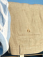 abordables short en lin-Homme Short Short en lin Short d&#039;été Short de plage Zippé Plein Confort Respirable Court Extérieur du quotidien Vêtement de rue Mélange de Lin &amp; Coton mode Décontractées Bleu Kaki Non Elastique