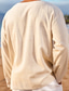 baratos camisas masculinas casuais-Homens camisa de linho camisa de verão Decote V Primavera Verão Manga Longa Preto Branco Vermelho Tecido Feriado Férias Roupa