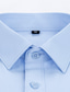 economico camicie da uomo no stiro-Per uomo Camicia Camicie Maglietta informale Camicia con bottoni Liscio Matrimonio Ufficio / Business Nero Bianco Rosa Blu marino scuro Manica lunga Collo ripiegabile Primavera estate Abbigliamento