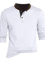 abordables chemises henley pour hommes-Homme Chemise Henley Shirt T-shirt Plein Henley Plein Air Vacances manche longue Bouton Vêtement Tenue Design basique Moderne contemporain