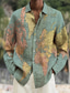 Χαμηλού Κόστους Ανδρικά πουκάμισα με στάμπα-Ανδρικά Πουκάμισο Χάρτης Γραφικά Σχέδια Απορρίπτω Θαλασσί Βυσσινί Πράσινο του τριφυλλιού ΕΞΩΤΕΡΙΚΟΥ ΧΩΡΟΥ Δρόμος Μακρυμάνικο Κουμπί-Κάτω Στάμπα Ρούχα Αθλήματα Μοντέρνα Κομψό στυλ street