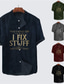 cheap Men&#039;s Printed Shirts-Men&#039;s Shirt Letter Graphic Prints Vintage Stand Collar Black Wine Navy Blue Green Gray Outdoor Street Short Sleeve Button-Down Print Clothing Apparel Fashion Designer Casual Comfortable