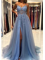 cheap Prom Dresses-TS A-Line Prom Dresses Princess Dress Formal Wedding Guest Court Train Sleeveless V Neck Tulle with Beading 2024