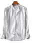 billiga fritidsskjortor för män-Herr Casual skjorta Randig Hög krage Svart Vit Rubinrött Grön Grå Gata Dagligen Långärmad Button-Down Kläder Mode Ledigt Bekväm