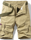 abordables Shorts pour hommes-Homme Short Cargo Short 6 poches Lettre Confort Extérieur du quotidien Sortie 100% Coton Mode Vêtement de rue Noir Vert Véronèse