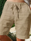 preiswerte Leinenshorts-Herren Shorts Kurze Hosen Leinenshorts Kurze Hosen Sommer-Shorts Tasche Kordelzug Elastische Taille Glatt Outdoor Täglich Ausgehen Strassenmode Stilvoll Schwarz Weiß