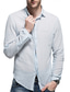 baratos camisas masculinas casuais-Homens camisa de linho Aberto para a Lateral Primavera Verão Manga Longa Preto Branco Rosa Tecido Casual Diário Roupa
