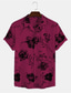 billige Hawaiiskjorter-Herre Skjorte Hawaii skjorte Grafisk Blomstret Hawaiiansk Aloha Design Aftæpning Marineblå + Sort Sort Vin Beige Kaffe udendørs Daglig Kortærmet Knap ned Tøj Designer Afslappet