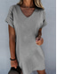 cheap Plain Dresses-Women&#039;s White Dress Shirt Dress T Shirt Dress Tee Dress Summer Dress Active Fashion Modern Outdoor Vacation Daily Loose Fit Plain Short Sleeve V Neck Black White Gray Summer Spring