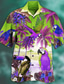 رخيصةأون قمصان استوائية-رجالي قميص قميص صيفي قميص هاواي الرسم حيوان ستايل هاواي الوها التصميم طوي البحر الأزرق أزرق أخضر داكن برتقالي بني طباعة الأماكن المفتوحة شارع كم قصير 3D زر أسفل ملابس موضة مصمم كاجوال متنفس