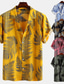 billiga Tropiska skjortor-Herr Skjorta Sommarskjorta Hawaii skjorta Grafisk Växter Hawaiisk Aloha Design Nedvikt Gul Rodnande Rosa Marinblå Grön Ljusblå Tryck Utomhus Dagligen Kortärmad Button-Down Mönster Kläder Hawaiisk