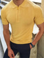 cheap Zip Polo-Men&#039;s Zip Polo Golf Shirt Daily Wear Turndown Quarter Zip Short Sleeve Fashion Solid / Plain Color Sexy Spring &amp; Summer Regular Fit Black White Yellow Red Orange Zip Polo