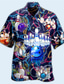 abordables Chemise hawaïen-Homme Chemise Chemise hawaïenne Imprimés Photos Boule de bowling Col rabattu Rouge Bleu Vert Casual Hawaïen Manche Courte Bouton bas Imprimer Vêtement Tenue Tropique Mode Vêtement de rue Hawaïen