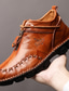 Χαμηλού Κόστους Ανδρικά Oxfords-Ανδρικά Παπούτσια Μπότες Δέρμα Καθημερινό Άνεση Αδιάβροχο Χειροποίητο Μονόχρωμο Περπάτημα Χειμώνας / Μπότες στη Μέση της Γάμπας