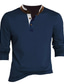 billige henley skjorter til mænd-Herre Henley-skjorte Tee Top Vanlig Henley Gade Ferierejse Langærmet Knap Tøj Designer Basale Moderne Moderne