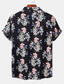 voordelige Hawaiiaanse overhemden-Voor heren Overhemd Hawaiiaans overhemd Overhemd met knopen Zomer overhemd Normaal shirt Licht Roze Zwart Wit Lichtgroen Blozend Roze Korte mouw Grafisch Bloem / Planten Strijkijzer Dagelijks Vakantie