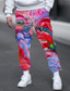 cheap Sweatpants-Men&#039;s Sweatpants Joggers Trousers Drawstring Elastic Waist 3D Print Color Block Abstract Graphic Prints Comfort Sports Outdoor Casual Daily Streetwear Designer Black / Red Red Micro-elastic