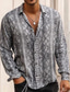 cheap Men&#039;s Casual Shirts-Men&#039;s Shirt Button Up Shirt Summer Shirt Casual Shirt Brown Light Grey Long Sleeve Leopard Turndown Street Daily Clothing Apparel Fashion Leisure Comfortable