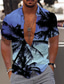 abordables Camisas estampadas para hombre-Hombre Camisa Camisa de verano camisa hawaiana Graphic Árbol de coco Hawaiian Aloha Diseño Cuello Vuelto Amarillo Claro Negro / Blanco Amarillo Rosa Azul Piscina Print Exterior Calle Manga Corta